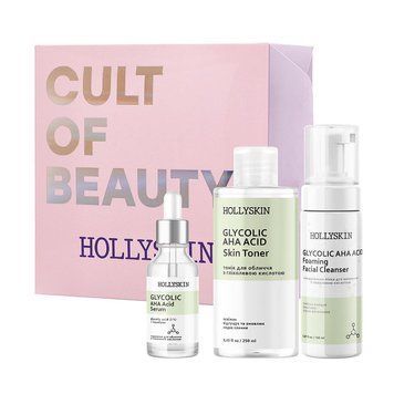 Набір для догляду за обличчям Hollyskin Glycolic AHA Acid Basic Care &mdash; фото