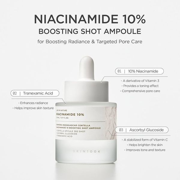 Сироватка для обличчя SKIN1004 Madagascar Centella Niacinamide 10 Boosting Shot Ampoule, 9 мл &mdash; фото