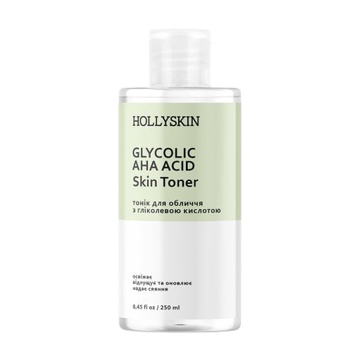 Тонік для обличчя Hollyskin Glycolic AHA Acid Skin Toner з гліколевою кислотою, 250 мл