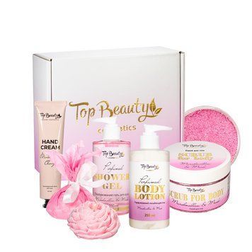 Подарунковий набір доглядової косметики TopBeauty "Рожевий" 5 предметів &mdash; фото
