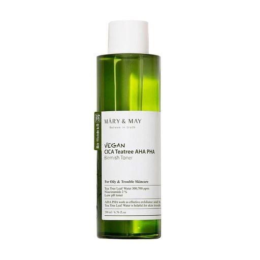 Тонер для лица Mary & May Vegan Cica Tea Tree AHA PHA Blemish Toner с центеллой азиатской и чайным деревом, 30 мл