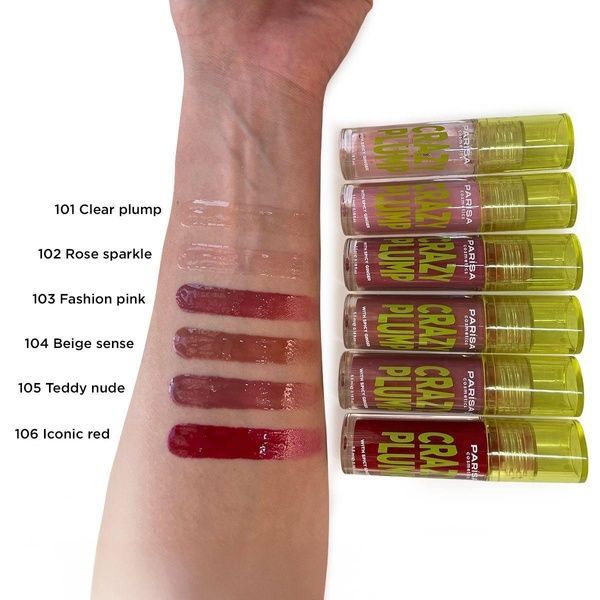 Блеск-плампер для губ Parisa Cosmetics Crazy Plump Lipgloss 102 Rose Sparkle, 5.5 мл &mdash; фото