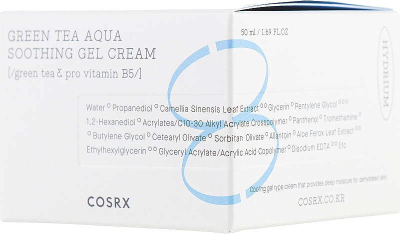 Заспокійливий гель-крем для обличчя Cosrx Hydrium Green Tea Aqua Soothing Gel Cream 50 мл