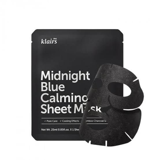 Успокаивающая тканевая маска для лица Dear, Klairs Midnight Blue Calming Sheet Mask 25 мл &mdash; фото