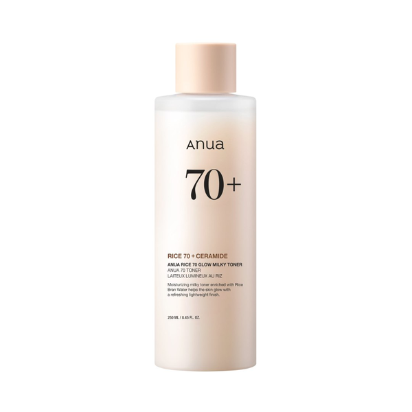 Поживний молочний тонер ANUA Rice 70 Glow Milky Toner з рисовим екстрактом та керамідами, 250 мл