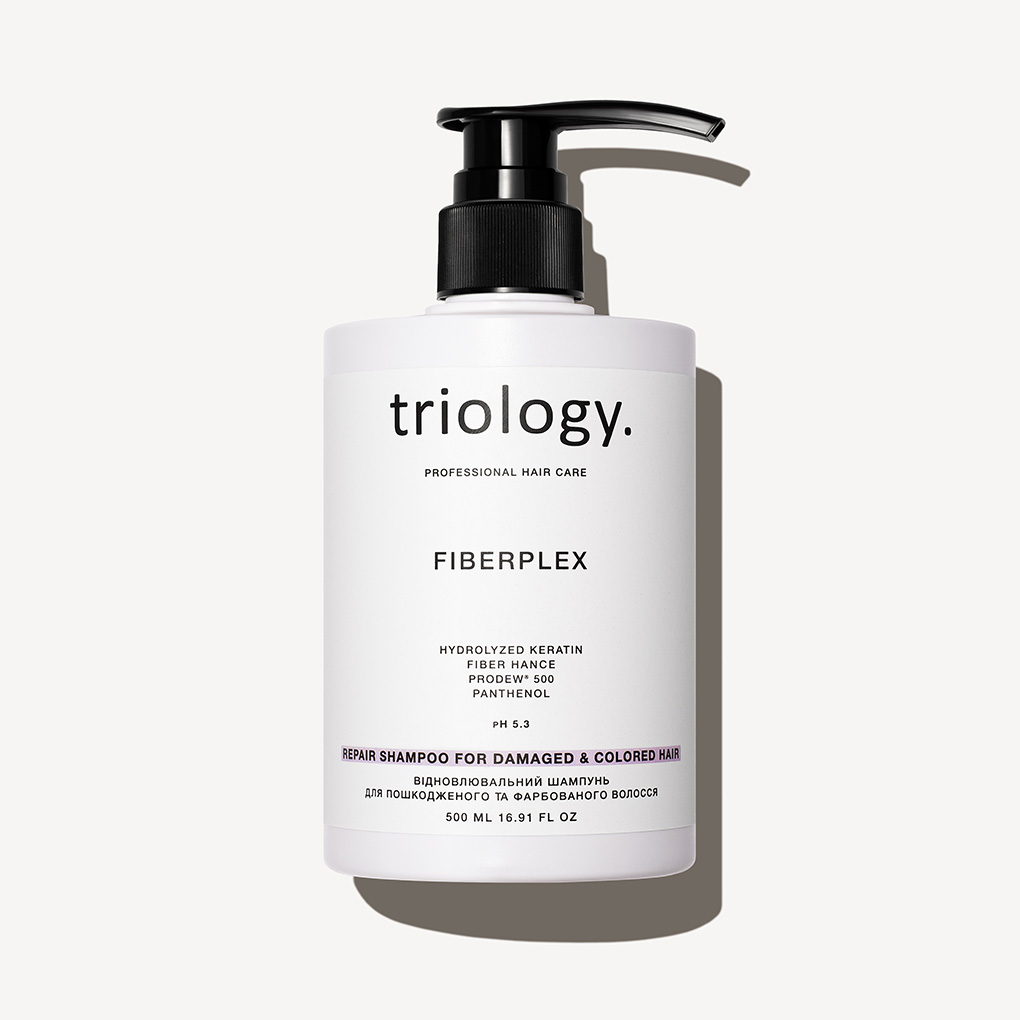 Восстанавливающий шампунь triology. Fiberplex для поврежденных и окрашенных волос, 500 мл