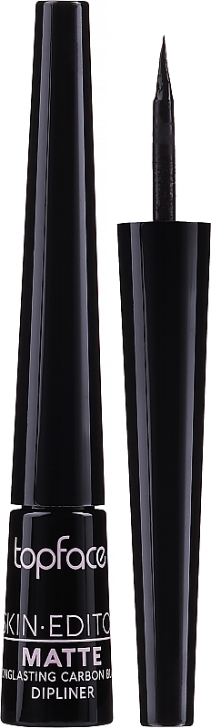 Підводка для повік TopFace Dipliner Matte Carbon Black з матовим ефектом, чорна, 2.5 мл