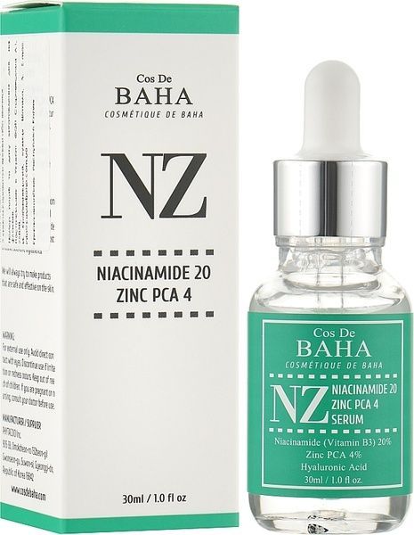 Сыворотка для лица с ниацинамидом и цинком Cos De Baha Niacinamide 20% + Zinc 4% Serum NZ, 30 мл &mdash; фото