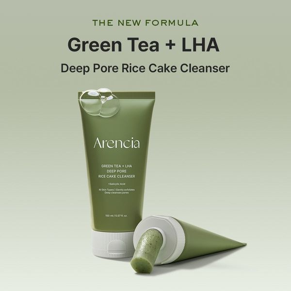Гель для умывания с зеленым чаем Arencia Green Tea + LHA Deep Pore RIice Cake Cleanser 150 мл &mdash; фото