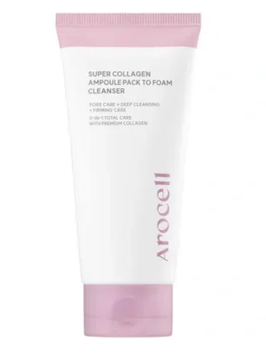 Маска-пінка очищувальна для обличчя з колагеном Arocell Super Collagen Ampoule Pack To Foam, 120 мл &mdash; фото