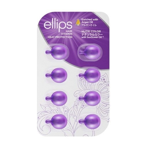 Вітаміни для волосся Ellips Hair Vitamin Nutri Color With Triple Care Сяйво кольору з марокканською олією, 8*1 мл