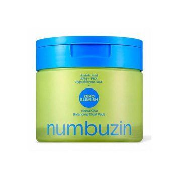 Пади для проблемної шкіри з азелаїновою кислотою та центеллою Numbuzin No.0 Zero Blemish Azela Cica Balancing Dual Pads, 60 шт &mdash; фото