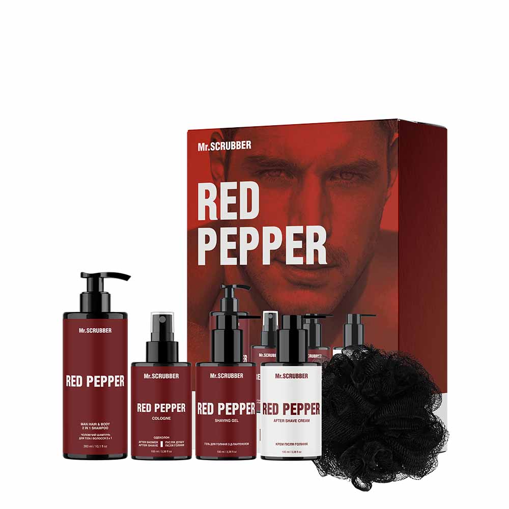 Парфюмированный набор косметики для мужчин Mr.Scrubber Red Pepper Perfumed Men’s Essentials Set