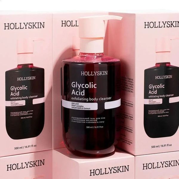 Відлущувальний гель для тіла Hollyskin Glycolic Acid Exfoliating Body Cleanser з гліколевою кислотою, 500 мл &mdash; фото